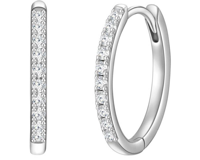 Glanzstücke München Paar Creolen Set: AV253 (2-tlg), in Sterling Silber mit Zirkonia von Glanzstücke München