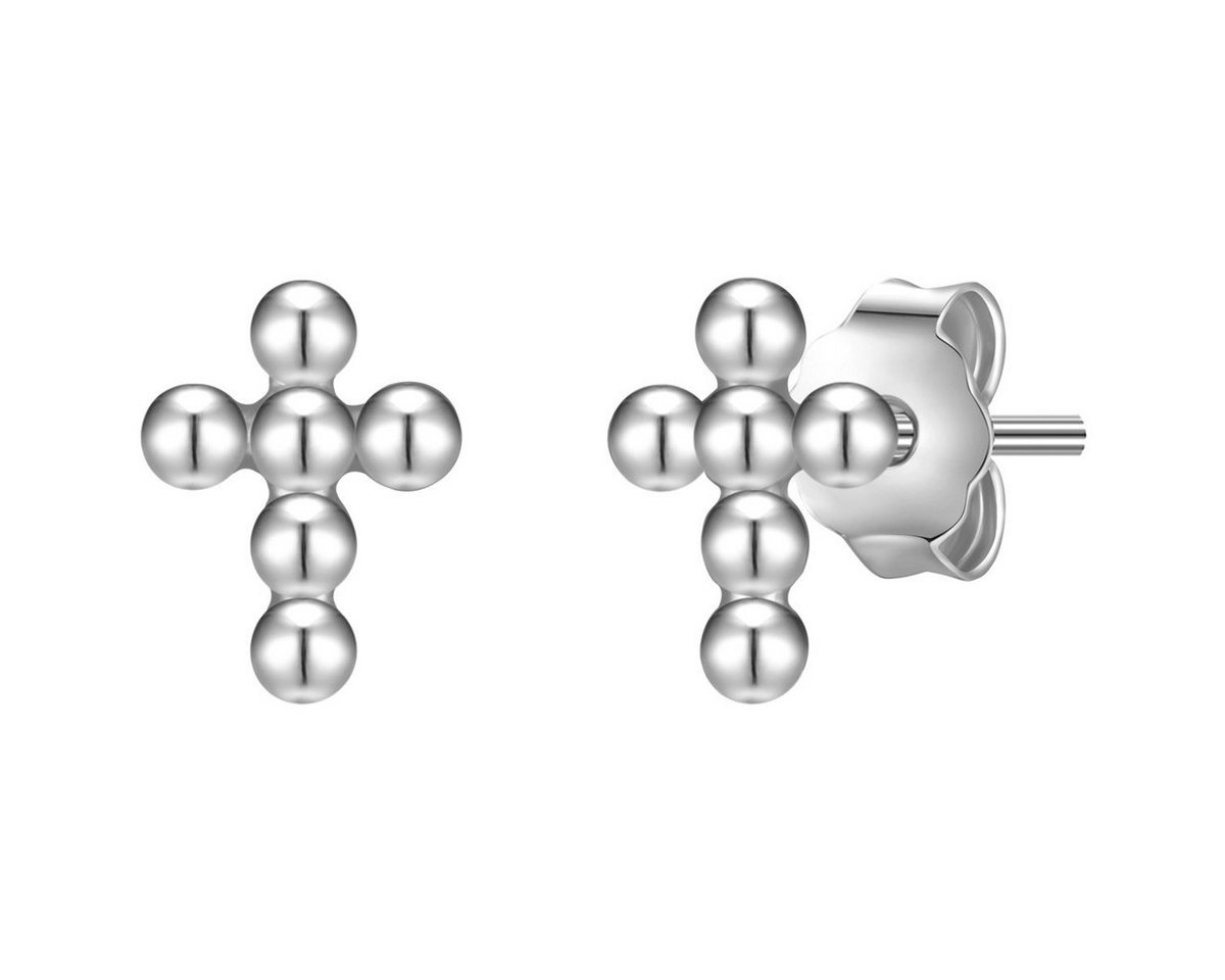 Glanzstücke München Paar Ohrstecker Kreuz silber, aus Sterling Silber von Glanzstücke München