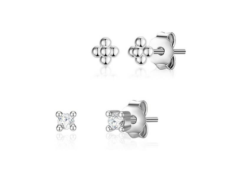 Glanzstücke München Paar Ohrstecker Set: GSM446 (4-tlg), aus Sterling Silber von Glanzstücke München