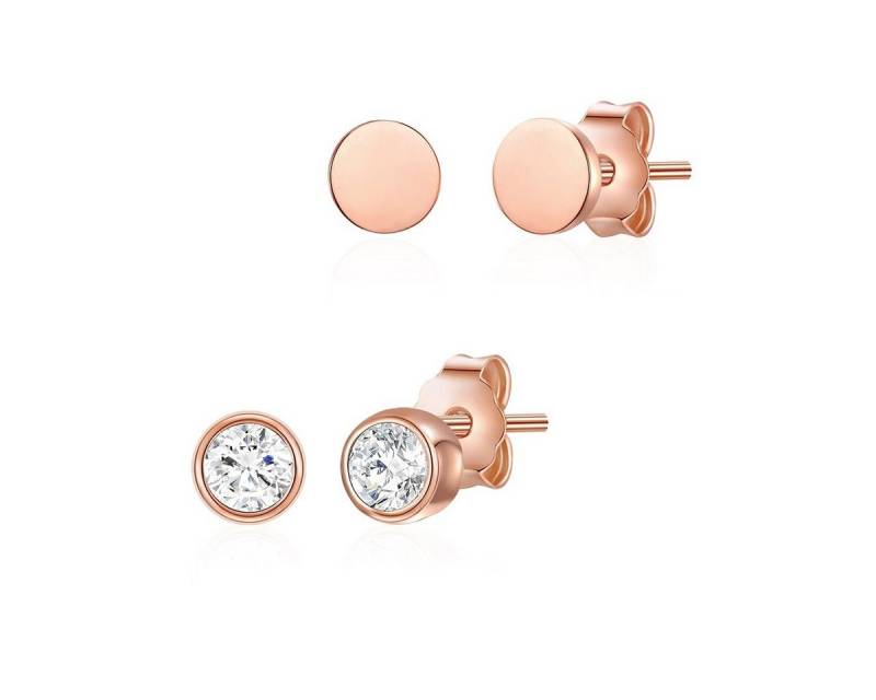 Glanzstücke München Paar Ohrstecker roségold, aus Sterling Silber von Glanzstücke München