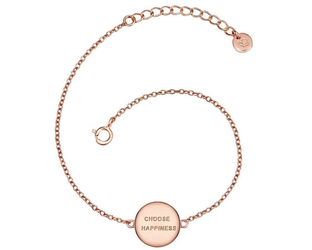 Glanzstücke München Silberarmband Choose happiness roségold, aus Sterling Silber von Glanzstücke München