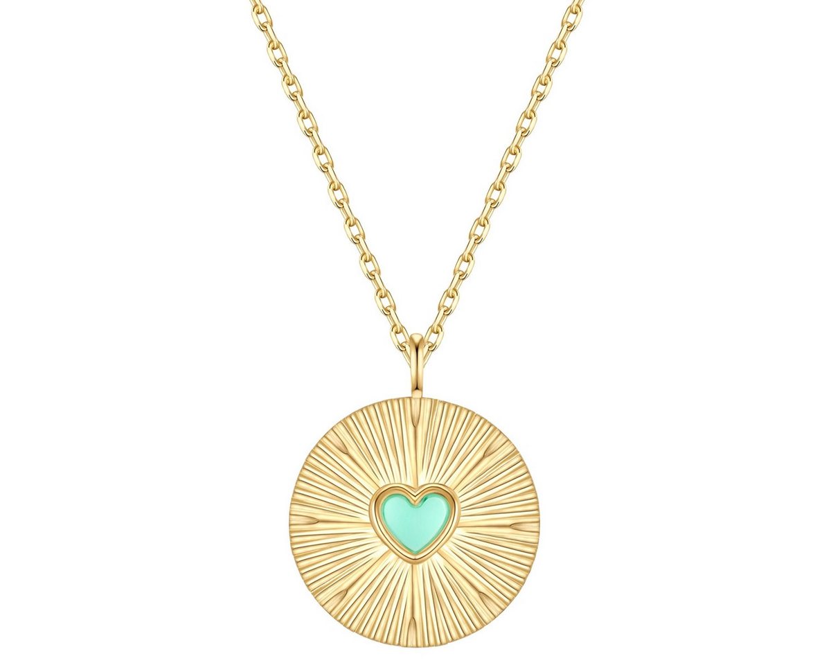 Glanzstücke München Silberkette Herz gelbgold, mit Türkis (rek) von Glanzstücke München