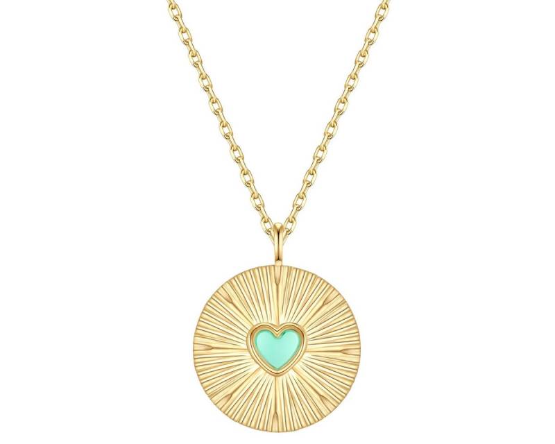 Glanzstücke München Silberkette Herz gelbgold, mit Türkis (rek) von Glanzstücke München