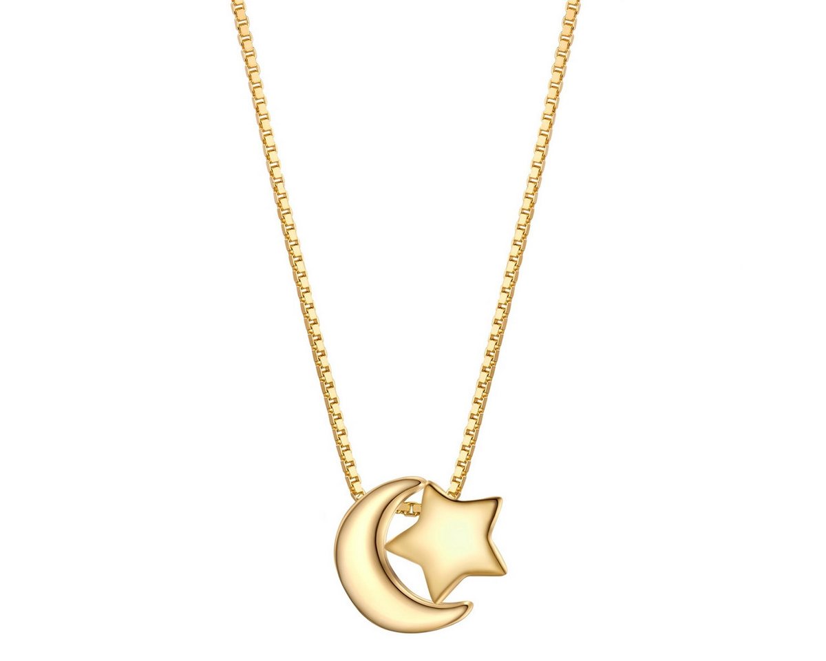 Glanzstücke München Silberkette Mond/Stern gelbgold von Glanzstücke München