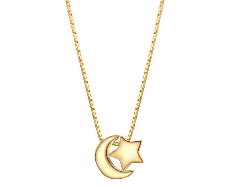 Glanzstücke München Silberkette Mond/Stern gelbgold von Glanzstücke München