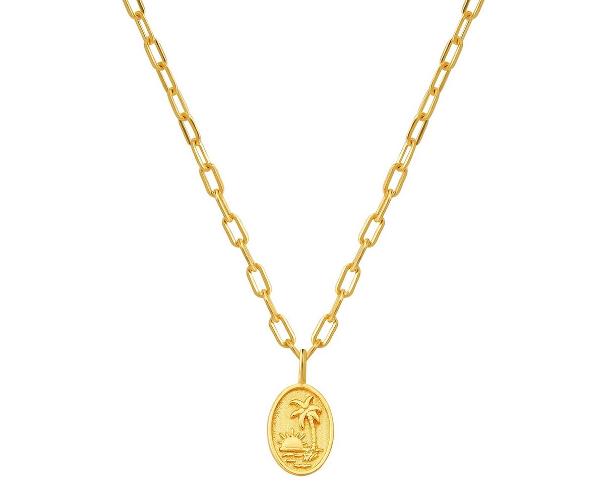 Glanzstücke München Silberkette Sonnenuntergang/Palme gelbgold von Glanzstücke München