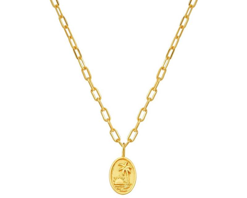 Glanzstücke München Silberkette Sonnenuntergang/Palme gelbgold von Glanzstücke München