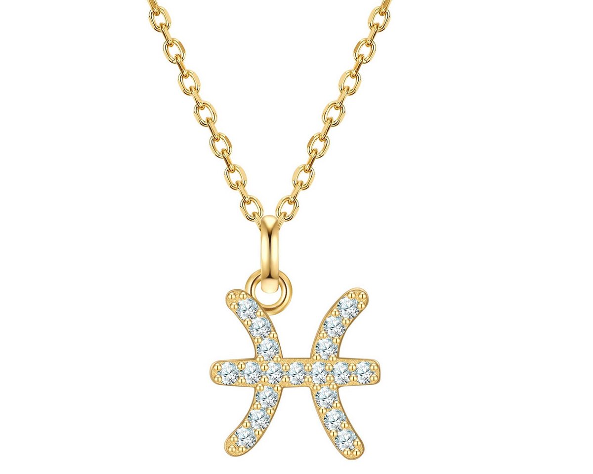 Glanzstücke München Silberkette Sternzeichen Fische gelbgold von Glanzstücke München
