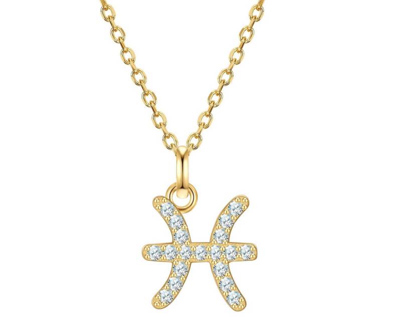 Glanzstücke München Silberkette Sternzeichen Fische gelbgold von Glanzstücke München