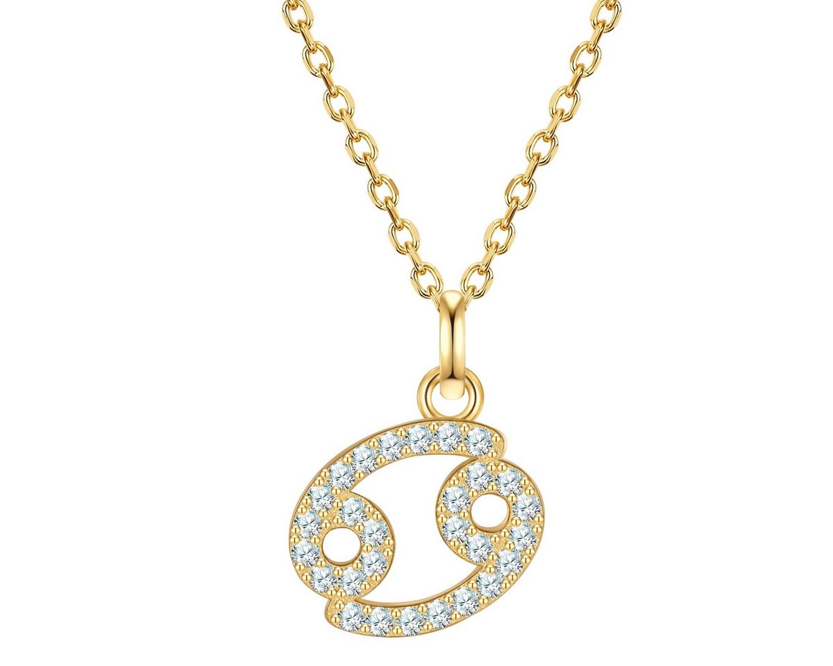 Glanzstücke München Silberkette Sternzeichen Krebs gelbgold von Glanzstücke München