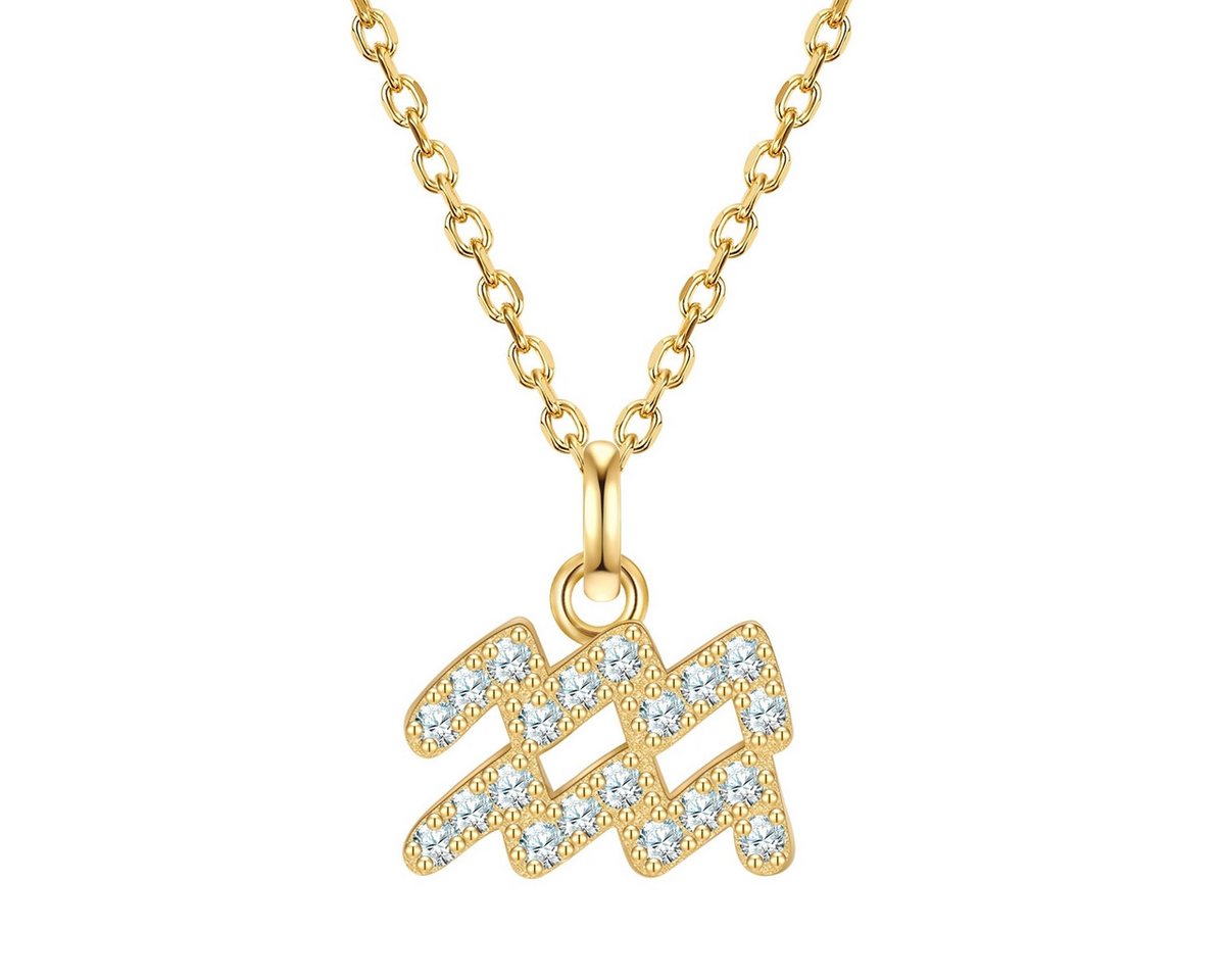 Glanzstücke München Silberkette Sternzeichen Wassermann gelbgold von Glanzstücke München