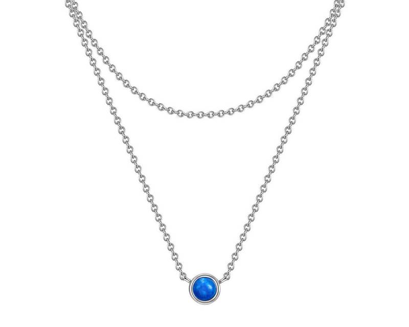 Glanzstücke München Silberkette silber, Kette mit Anhänger Sterling Silber Lapis Lazuli von Glanzstücke München