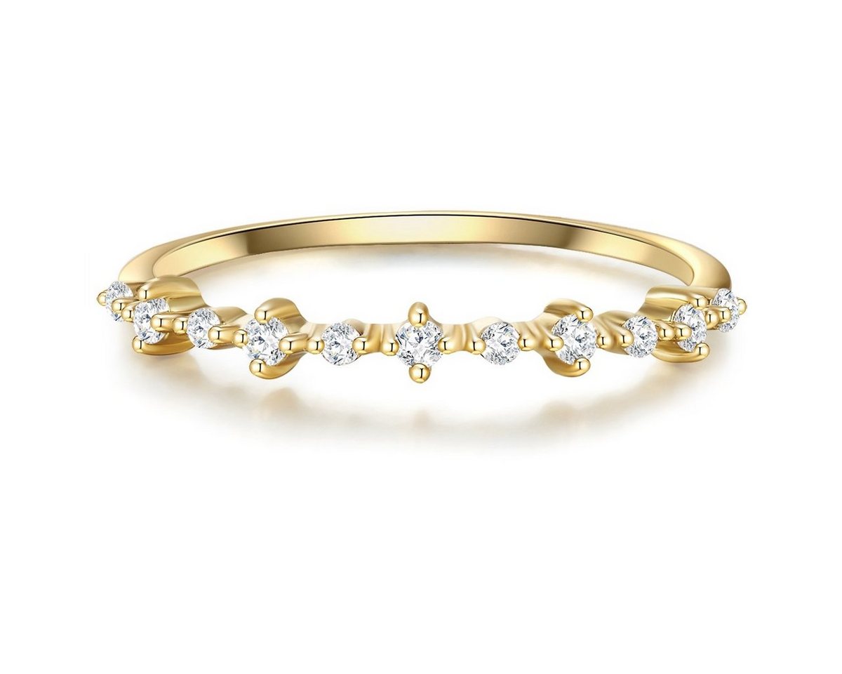 Glanzstücke München Silberring gelbgold, Ring Sterling Silber gelbgold Zirkonia weiß von Glanzstücke München