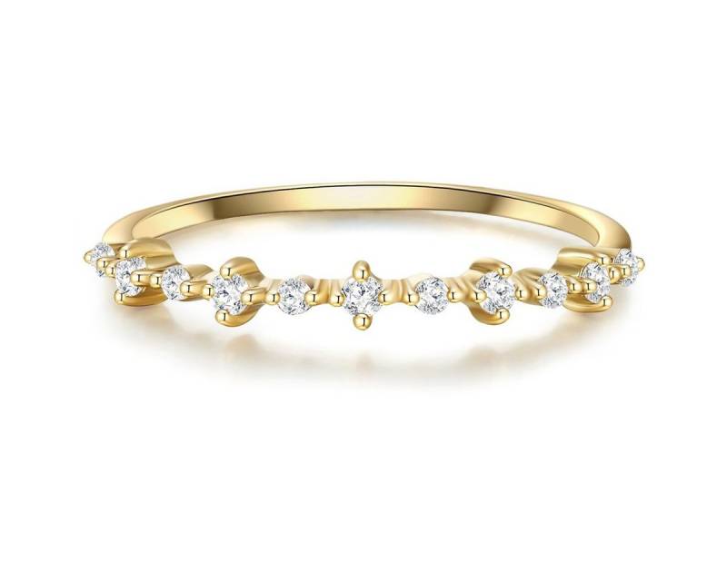 Glanzstücke München Silberring gelbgold, Ring Sterling Silber gelbgold Zirkonia weiß von Glanzstücke München
