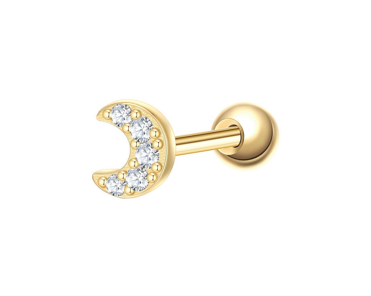 Glanzstücke München Single-Ohrstecker Mond gelbgold, mit Zirkonia von Glanzstücke München