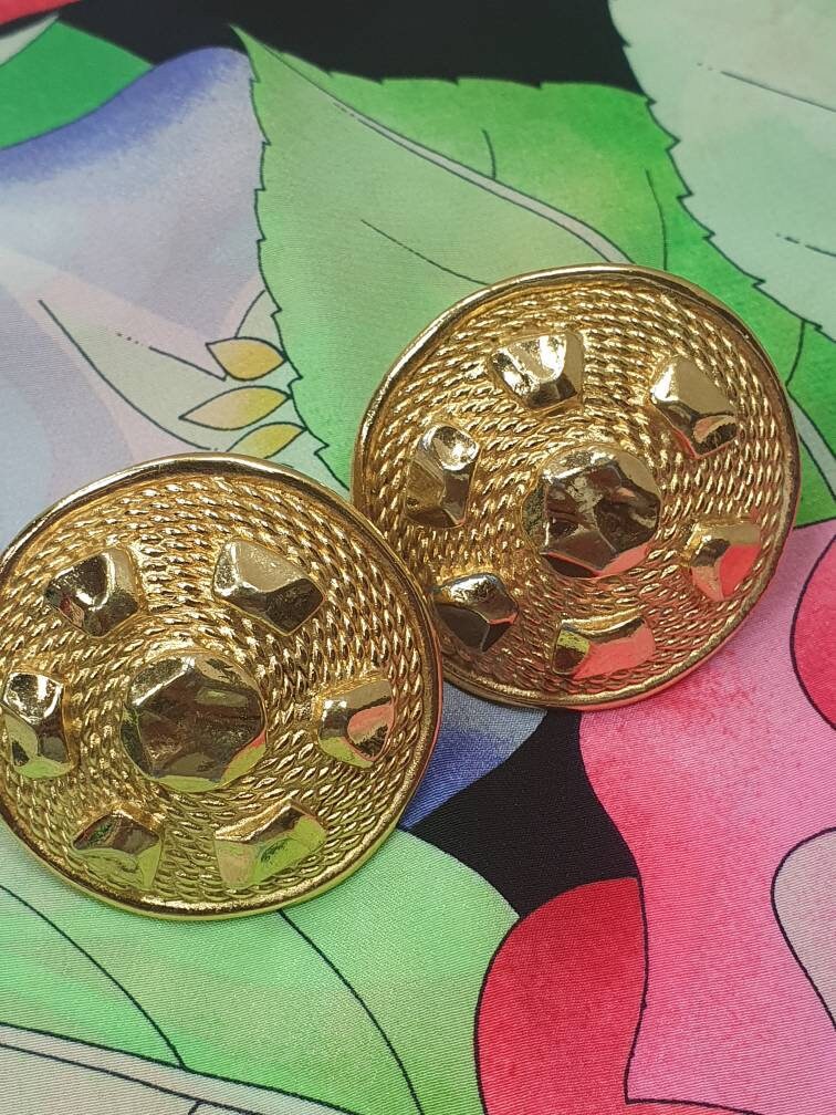 Original Vintage 1980S Christian Dior Statement Ohrclips Top Zustand von Glanzzeitenvintage