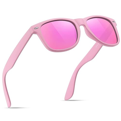 Glapeame Polarisiert-Sonnenbrille-Herren-Damen-Sonnenbrillen-Sunglasses-Men-Woman-Sonnenbrille Schwarz-UV400-Unisex-Retro-Vintage-Klassische-Polarisierte-Brille-Sportbrille，Pink-Pink von Glapeame