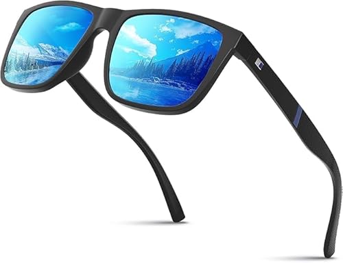 Glapeame Polarisiert-Sonnenbrille-Herren-Damen-Sunglasses-Men-Woman-Unisex Sonnenbrillen Geeignet für Outdoor-Aktivitäten，3-schwarz blau von Glapeame
