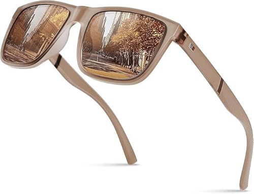 Glapeame Polarisiert-Sonnenbrille-Herren-Damen-Sunglasses-Men-Woman-Unisex Sonnenbrillen Geeignet für Outdoor-Aktivitäten,6-Hellbraune Farbe Glapeame Polarisiert-Sonnenbrille-Herren-Damen-Sunglasses-Men-Woman-Unisex Sonnenbrillen Geeignet für Outdoor-Aktivitäten,6-Hellbraune Farbe von Glapeame