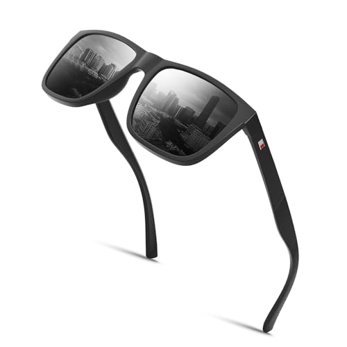 Glapeame Rechteckige Polarisierte sonnenbrille herren für die ReiseSilberschwarz von Glapeame