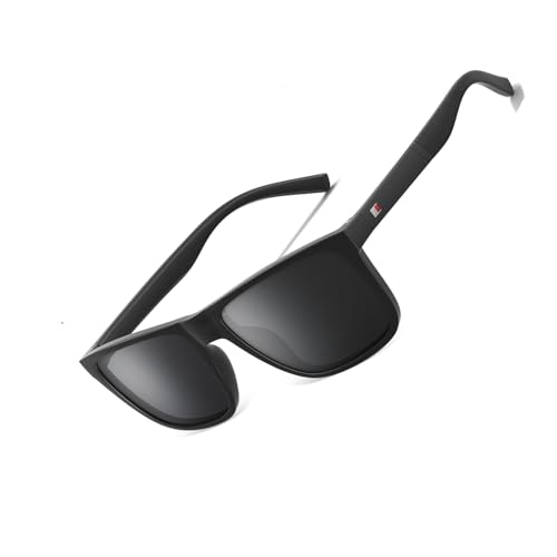 Glapeame Rechteckige Sonnenbrillen für Herren und DamenNachtschwarzer Sandschatten von Glapeame