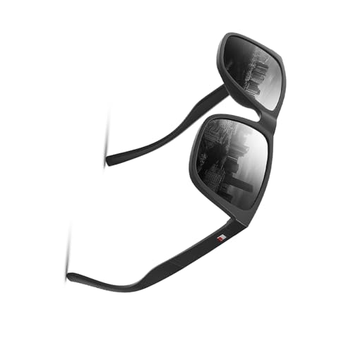 Glapeame Rechteckige herren sonnenbrille polarisiert ATCWeiches Schwarz von Glapeame