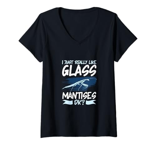 Damen Lieblingstier Glas-Mantis T-Shirt mit V-Ausschnitt Damen Lieblingstier Glas-Mantis T-Shirt mit V-Ausschnitt von Glas-Mantis Designs