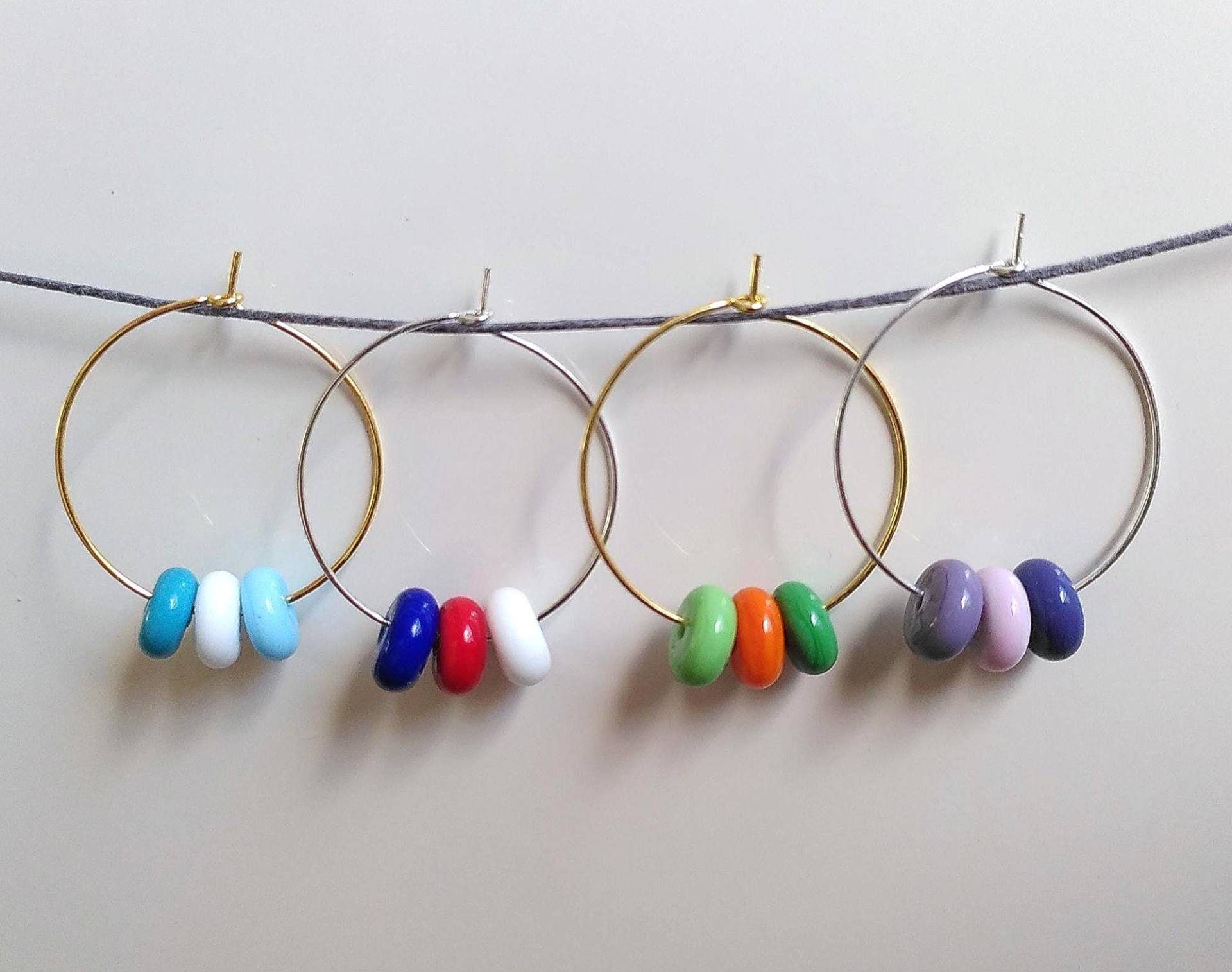 Glas Creolen "Mix & Match", Farben Selbst Aussuchen, Handgefertigte Glasperlen Glas Creolen "Mix & Match", Farben Selbst Aussuchen, Handgefertigte Glasperlen von Glasperlendreherei