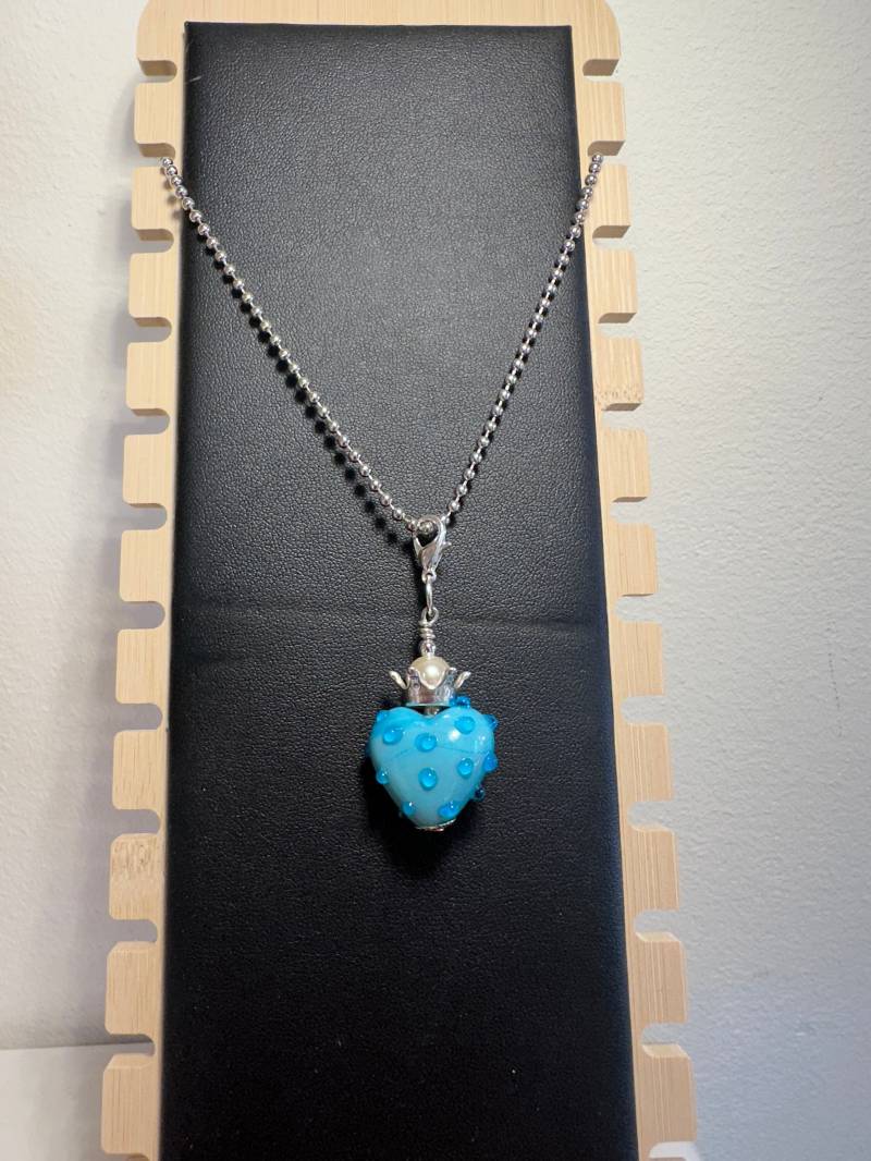 Lampwork , Glasperle, Muranoglas, Halskette Mit Anhänger, Glasanhänger, Kettenanhänger Aus Glas, Selbstgemacht, Herz Lampwork , Glasperle, Muranoglas, Halskette Mit Anhänger, Glasanhänger, Kettenanhänger Aus Glas, Selbstgemacht, Herz von GlasperlenschmuckDE