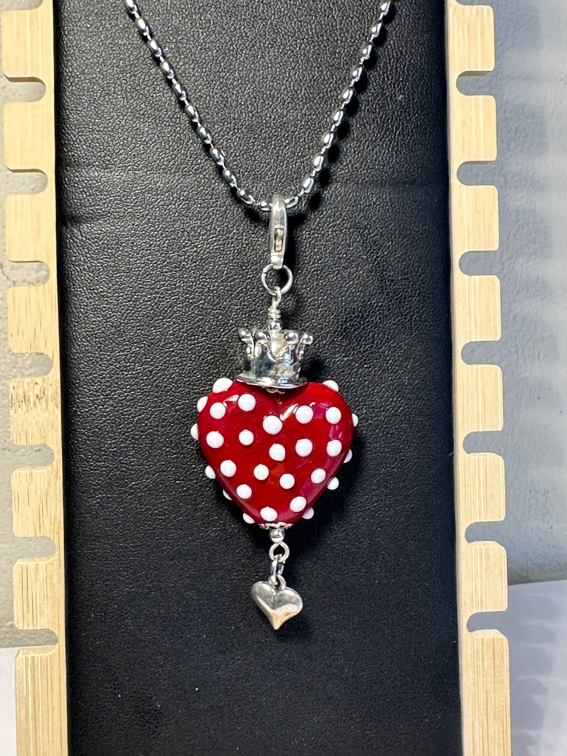 Lampwork , Glasperle, Muranoglas, Halskette Mit Anhänger, Glasanhänger, Kettenanhänger Aus Glas, Selbstgemacht, Herz Lampwork , Glasperle, Muranoglas, Halskette Mit Anhänger, Glasanhänger, Kettenanhänger Aus Glas, Selbstgemacht, Herz von GlasperlenschmuckDE