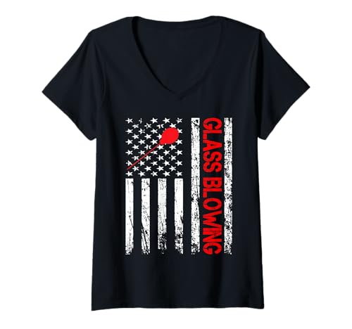 Damen Glasbläser Dies ist Mein Glasbläserhemd T-Shirt mit V-Ausschnitt Damen Glasbläser Dies ist Mein Glasbläserhemd T-Shirt mit V-Ausschnitt von Glass Blowing Glassworking Glass Artisans