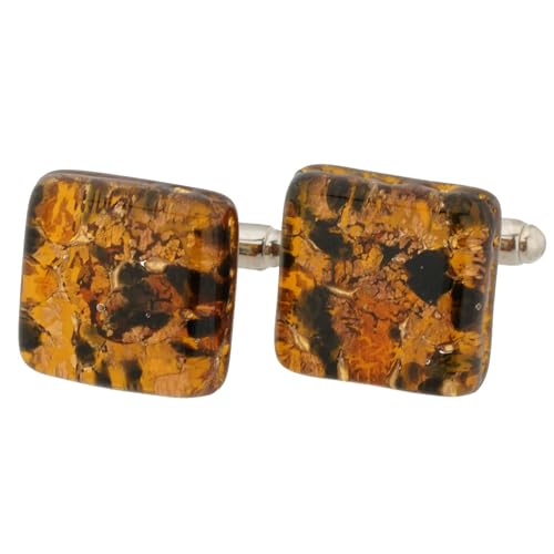Glas Venedig Murano Glass Manschettenknöpfe Italienische Topaz Blattgoldmanschette für Männer. Handgefertigtes geblasenes Glas - Glasmanschettenknöpfe Geschenk für Männer Vater Vater Ehemann. Glas Venedig Murano Glass Manschettenknöpfe Italienische Topaz Blattgoldmanschette für Männer. Handgefertigtes geblasenes Glas - Glasmanschettenknöpfe Geschenk für Männer Vater Vater Ehemann. von Glass Of Venice
