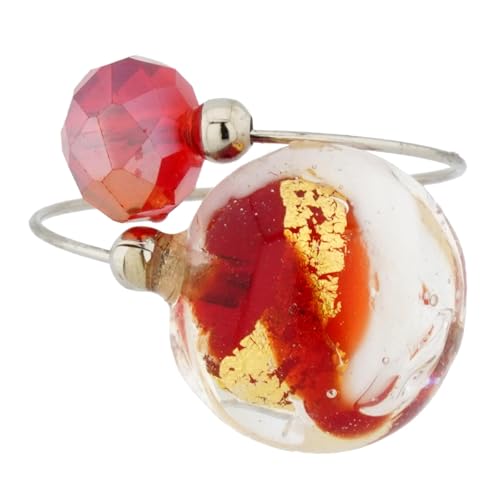 Glass Of Venice Lagoon Reflections Ring – Weiß und Rot von Glass Of Venice