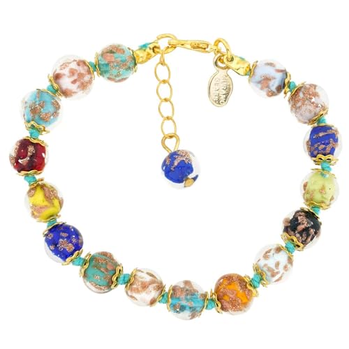 Glass Of Venice Murano-Glas-Armband für Damen, Mehrfarbig, Sommerso-Funkelnde Perlen, Handgefertigt, Mundgeblasen von Glass Of Venice
