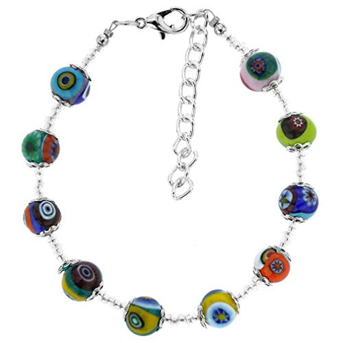 Glass Of Venice Armband Mosaik Murano – Silber Mehrfarbig, 7 Zoll, Glas, Kristall, 7 pouces, Glas, Kristall Glass Of Venice Armband Mosaik Murano – Silber Mehrfarbig, 7 Zoll, Glas, Kristall, 7 pouces, Glas, Kristall von Glass Of Venice