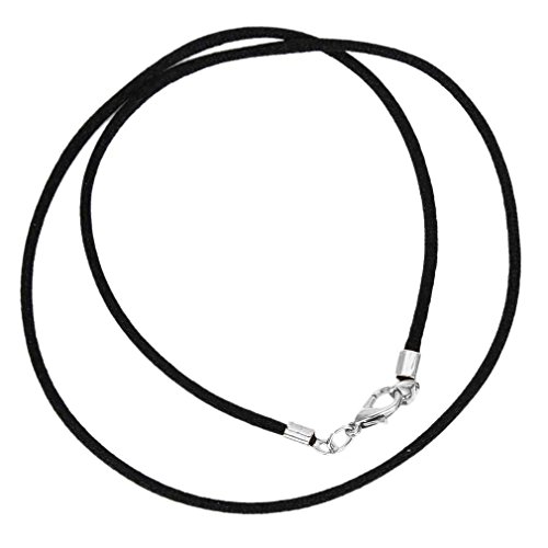 GlassOfVenice Halskette mit Anhänger aus Seide, Schwarz mit Gold- oder Silberverschluss, Seidenband für Schmuck, Glas, Kristall von Glass Of Venice