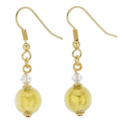 Murano Sparkling Ball Ohrringe - Flüssiges Gold von Glass Of Venice