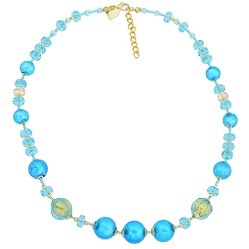 Murano Splash of Gold Halskette - Himmelblau Murano Splash of Gold Halskette - Himmelblau von Glass Of Venice