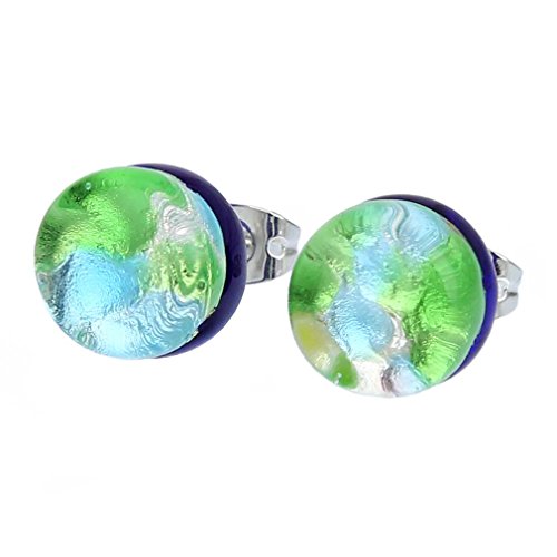 Venezianische Reflexionen Runde Ohrstecker - Silberwiese Venezianische Reflexionen Runde Ohrstecker - Silberwiese von Glass Of Venice