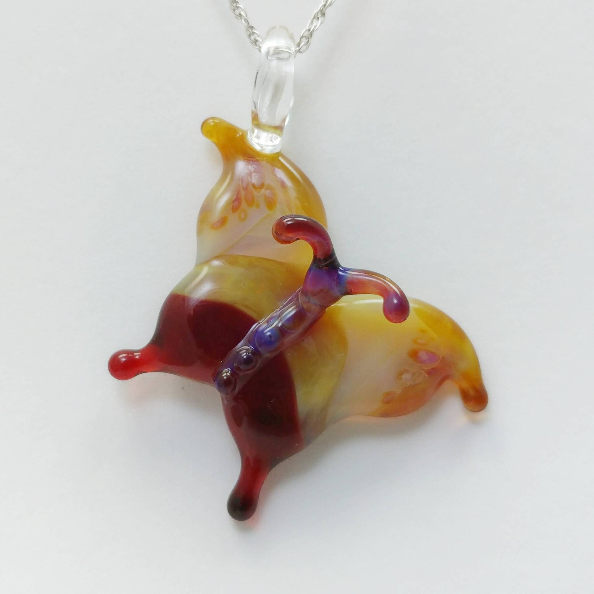 Gelber Und Roter Schmetterling Anhänger Gelber Und Roter Schmetterling Anhänger von GlassArtByPatrice
