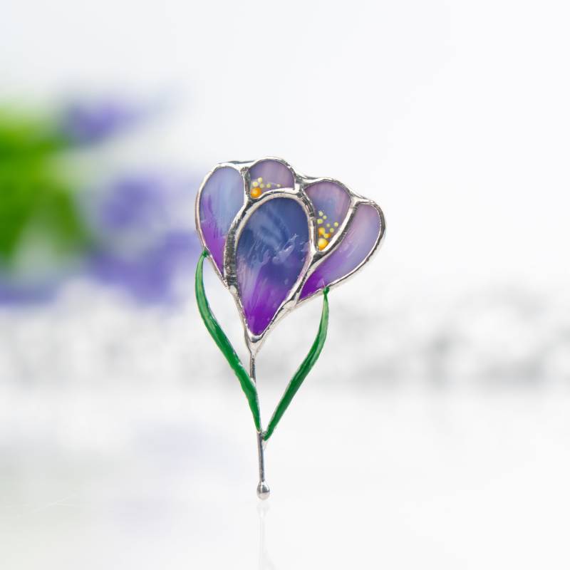 Safran Glasmalerei Schmuck Weihnachtsgeschenke Mama Individuelle Krokus Blumenbrosche Safran Glasmalerei Schmuck Weihnachtsgeschenke Mama Individuelle Krokus Blumenbrosche von GlassArtStories