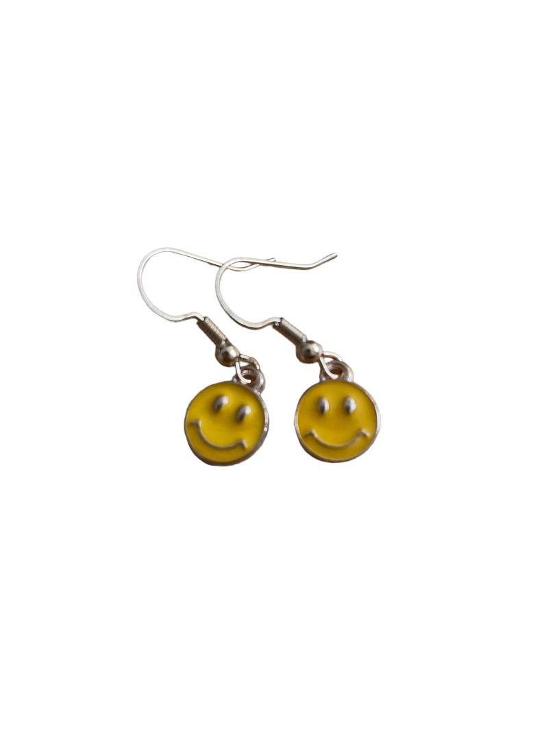 Mini Smiley Ohrringe in Gelb von GlassBubblesShop