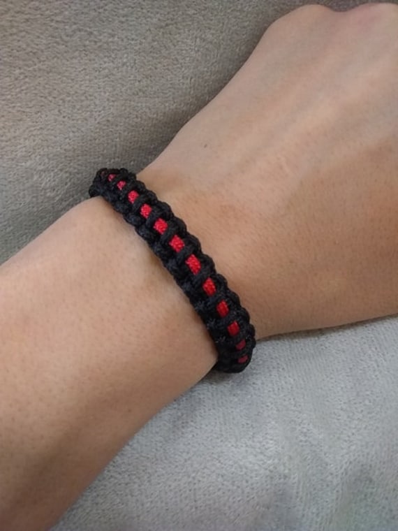 Dünne Red Line Feuerwehrmann Unterstützung Micro Paracord Armband Dünne Red Line Feuerwehrmann Unterstützung Micro Paracord Armband von GlassFamilyCorner