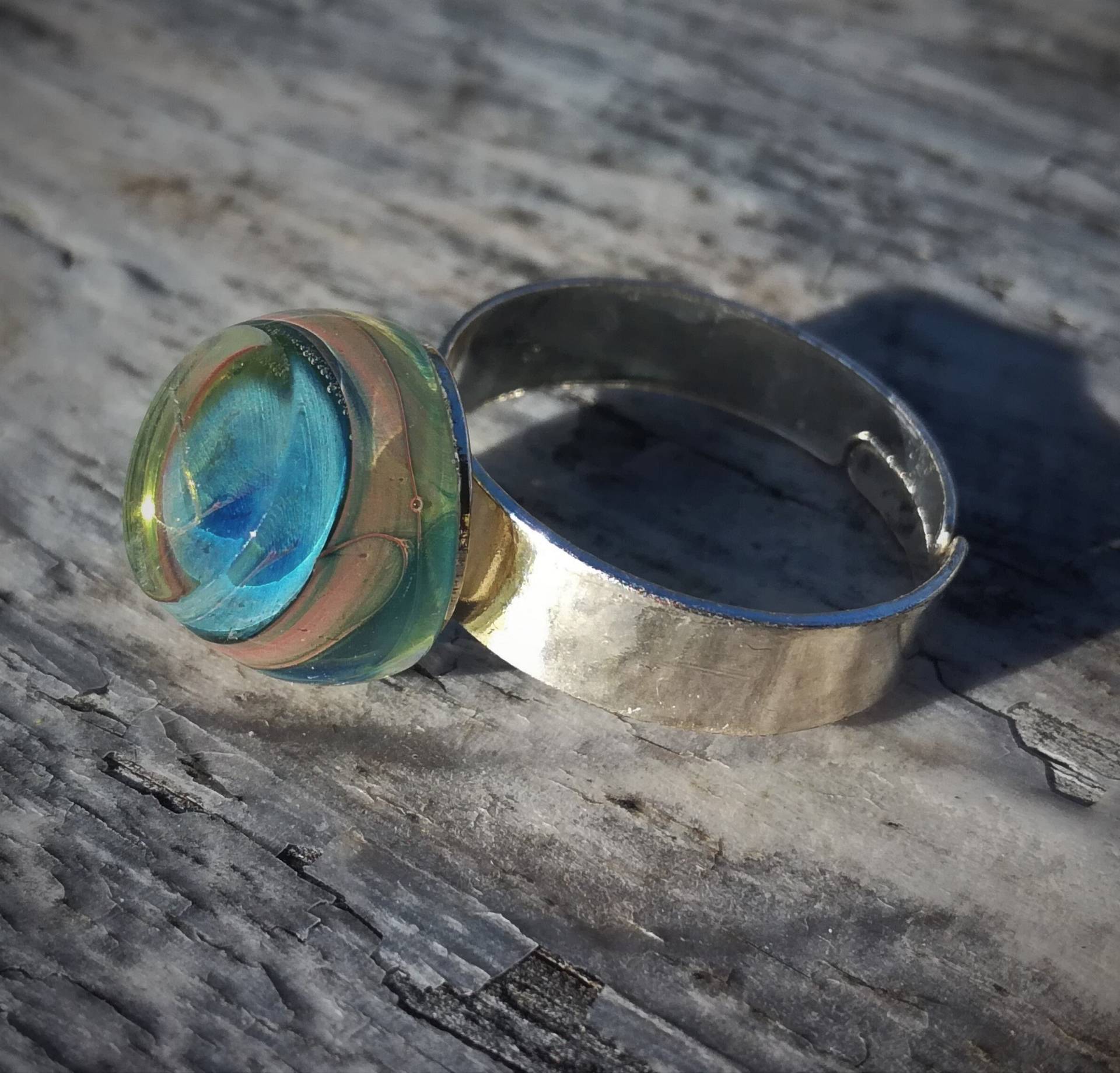 Ring, Glasstein, Glasschmuck, Handarbeit, Glasbläser, Weitenverstellbar Ring, Glasstein, Glasschmuck, Handarbeit, Glasbläser, Weitenverstellbar von GlassJeweller