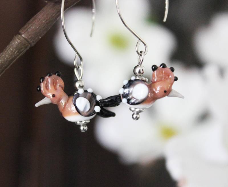 Wiedehopf Vogel Ohrringe Lampwork Perlen Ohrhänger Edelstahl #la034 Wiedehopf Vogel Ohrringe Lampwork Perlen Ohrhänger Edelstahl #la034 von GlassJewelsDE