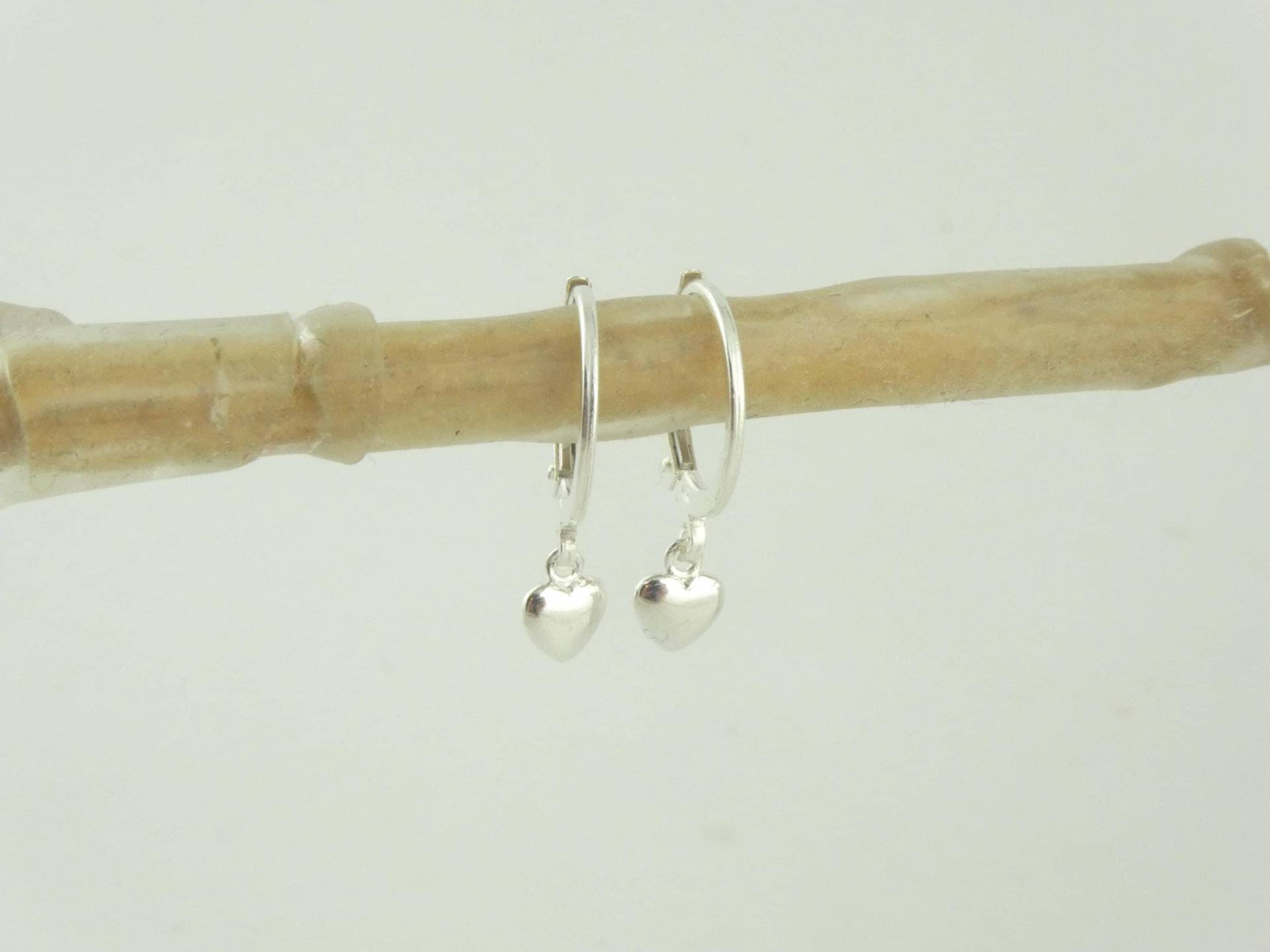 925 Creolen Ohrringe Silber Herz 5mm 925 Creolen Ohrringe Silber Herz 5mm von GlasschmuckBirgitH