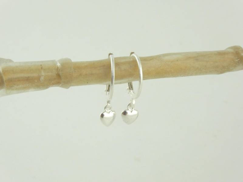 925 Creolen Ohrringe Silber Herz 5mm 925 Creolen Ohrringe Silber Herz 5mm von GlasschmuckBirgitH
