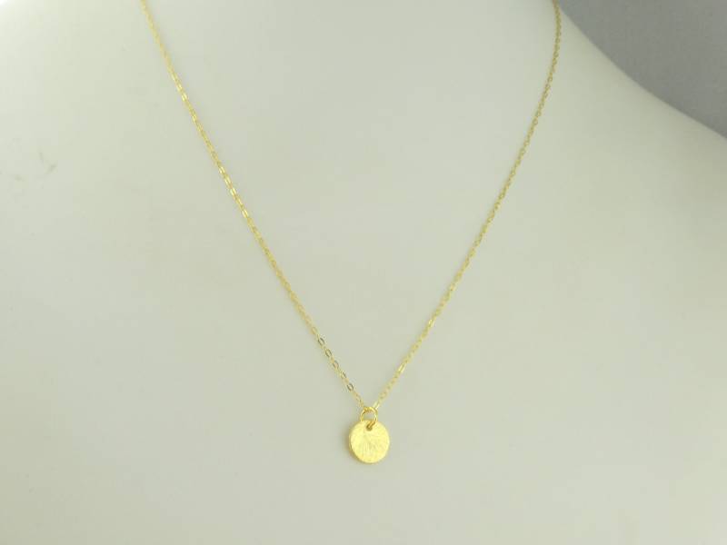 925 Kette Halskette Gold Plättchen Gebürstet 8mm 925 Kette Halskette Gold Plättchen Gebürstet 8mm von GlasschmuckBirgitH