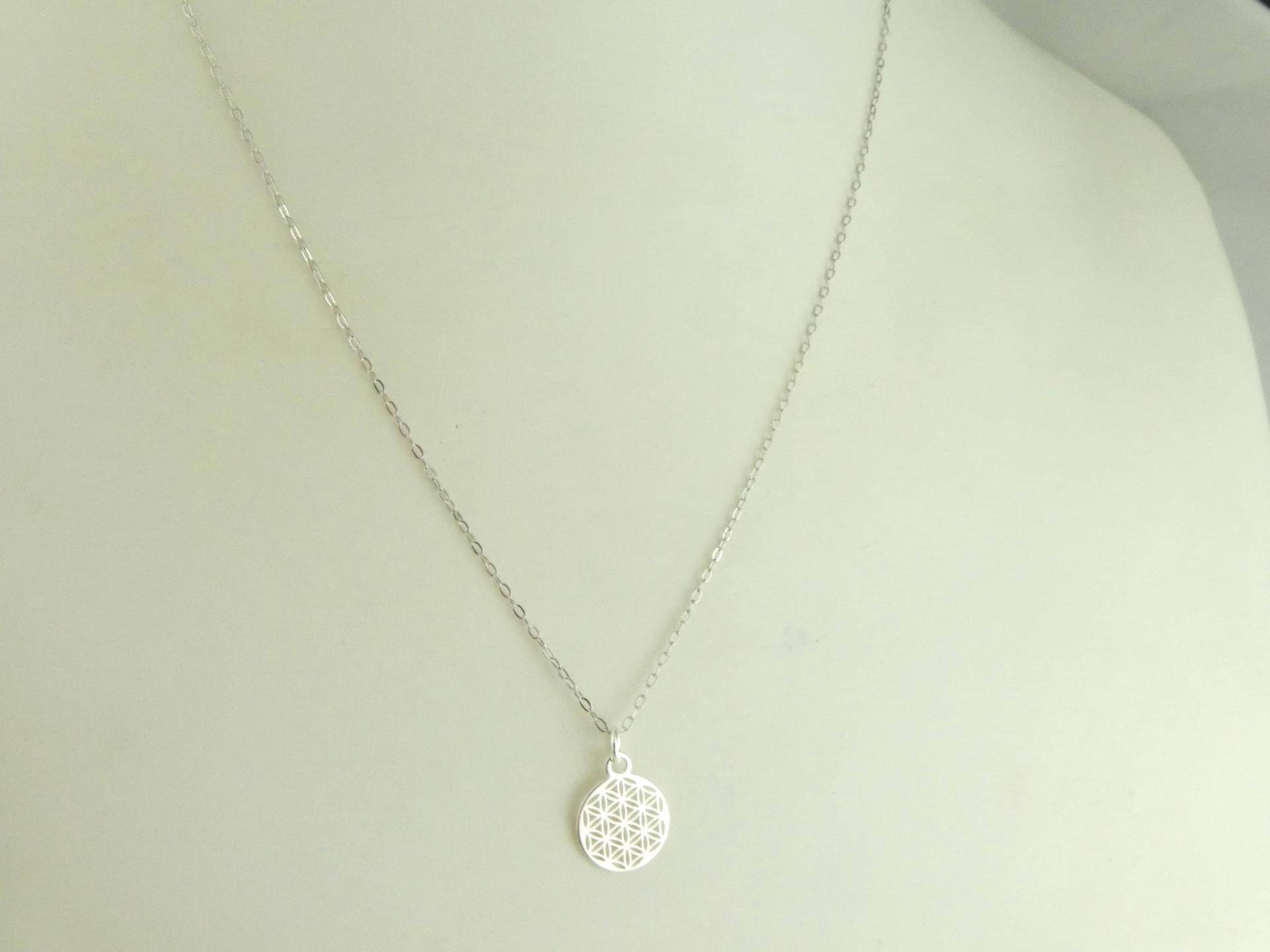 925 Kette Halskette Silber Blume Des Lebens 10mm von GlasschmuckBirgitH