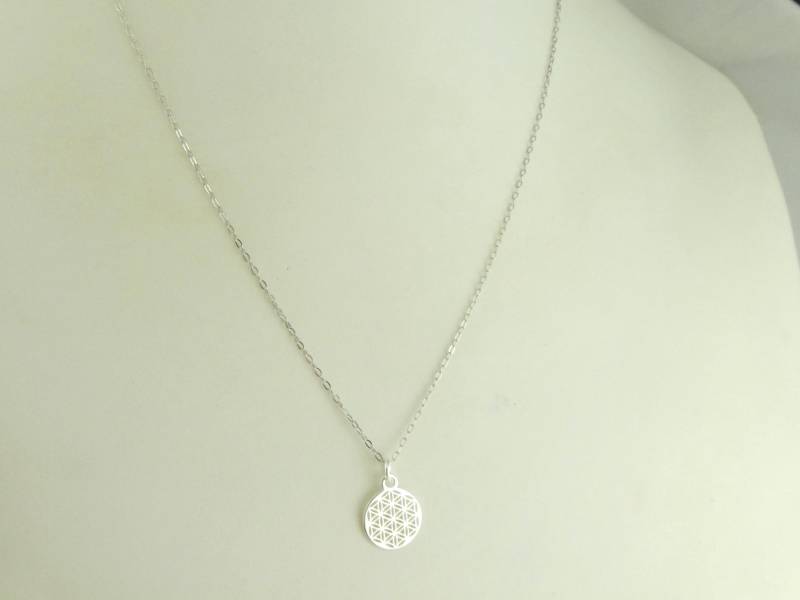 925 Kette Halskette Silber Blume Des Lebens 10mm von GlasschmuckBirgitH